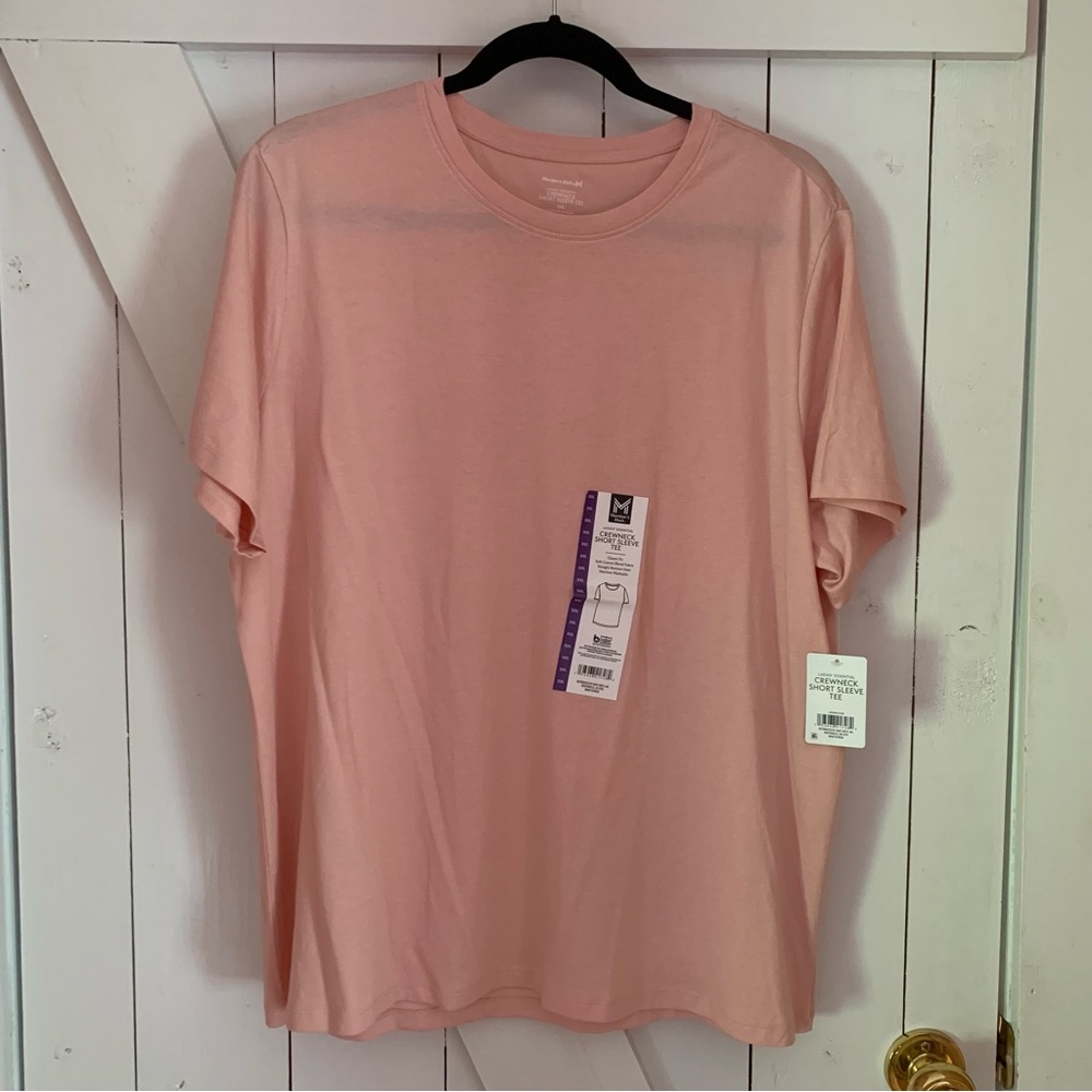 Crew Neck T-Shirt Workout Tee Casual Tee Peach Color Women's XXL - Picture 4 of 5